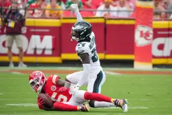 Andrew Mukuba's pick in the Eagles' win over the Chiefs has him on the way to being 'scary'